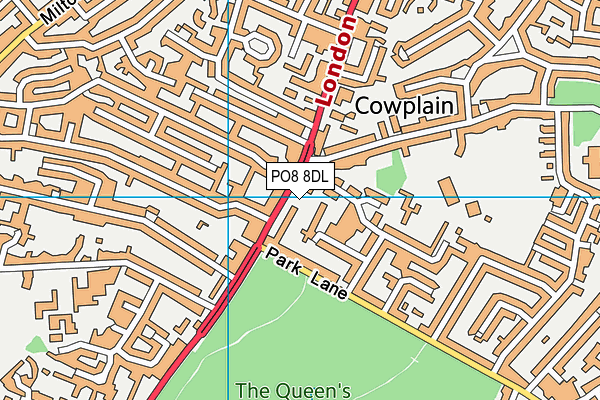 PO8 8DL map - OS VectorMap District (Ordnance Survey)