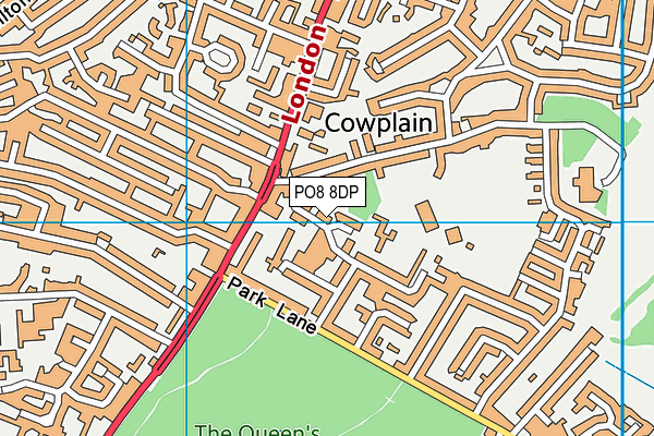 PO8 8DP map - OS VectorMap District (Ordnance Survey)