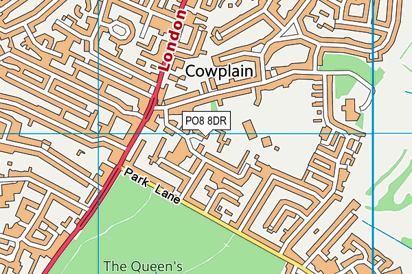 PO8 8DR map - OS VectorMap District (Ordnance Survey)