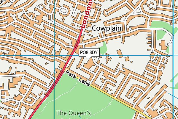 PO8 8DY map - OS VectorMap District (Ordnance Survey)