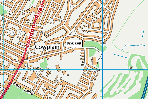 PO8 8EB map - OS VectorMap District (Ordnance Survey)