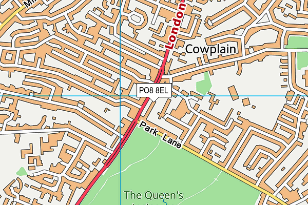 PO8 8EL map - OS VectorMap District (Ordnance Survey)