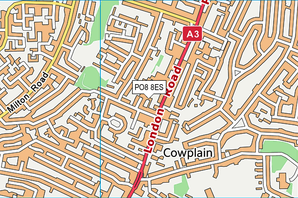 PO8 8ES map - OS VectorMap District (Ordnance Survey)