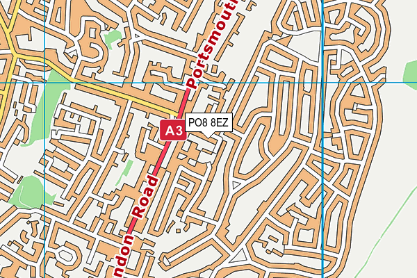 PO8 8EZ map - OS VectorMap District (Ordnance Survey)