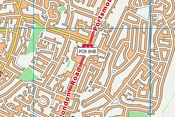 PO8 8HB map - OS VectorMap District (Ordnance Survey)