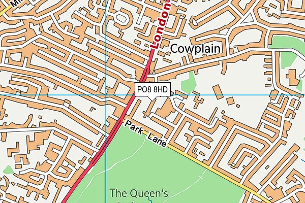 PO8 8HD map - OS VectorMap District (Ordnance Survey)