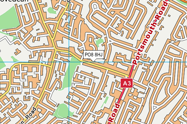 PO8 8HJ map - OS VectorMap District (Ordnance Survey)