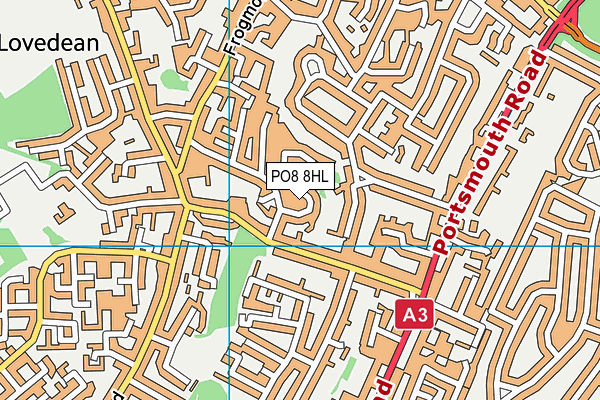 PO8 8HL map - OS VectorMap District (Ordnance Survey)