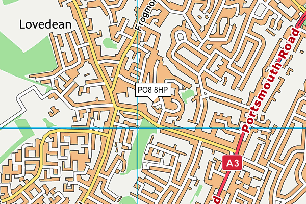 PO8 8HP map - OS VectorMap District (Ordnance Survey)