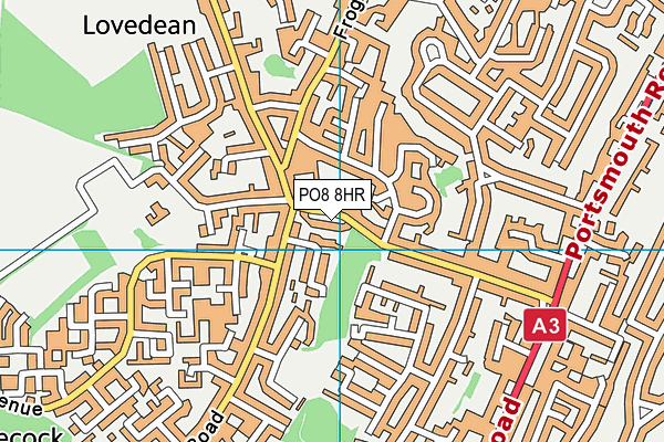 PO8 8HR map - OS VectorMap District (Ordnance Survey)