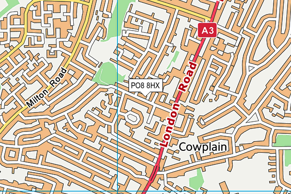 PO8 8HX map - OS VectorMap District (Ordnance Survey)