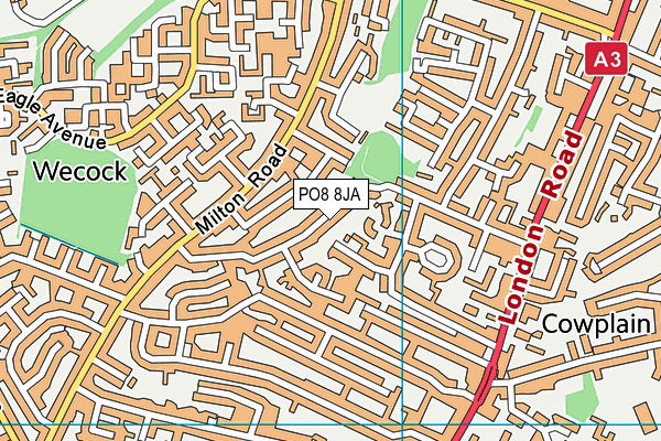 PO8 8JA map - OS VectorMap District (Ordnance Survey)