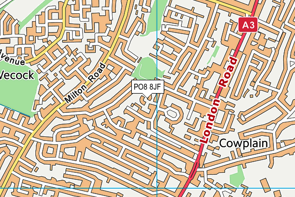 PO8 8JF map - OS VectorMap District (Ordnance Survey)