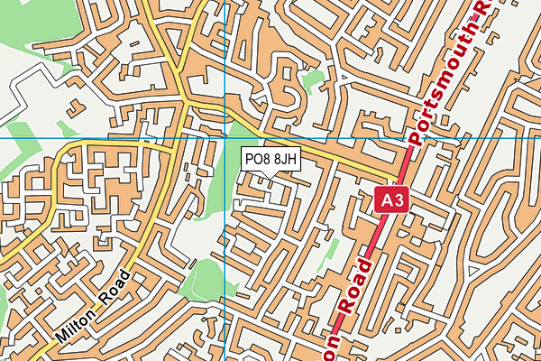 PO8 8JH map - OS VectorMap District (Ordnance Survey)