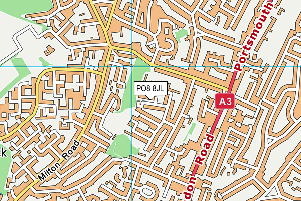 PO8 8JL map - OS VectorMap District (Ordnance Survey)