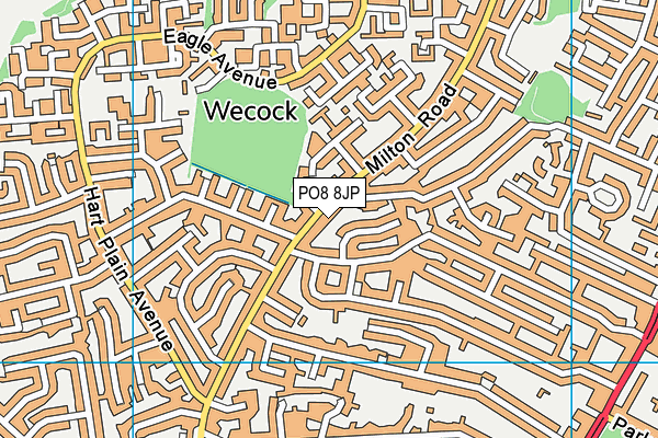 PO8 8JP map - OS VectorMap District (Ordnance Survey)