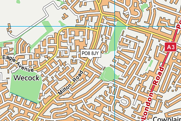 PO8 8JY map - OS VectorMap District (Ordnance Survey)