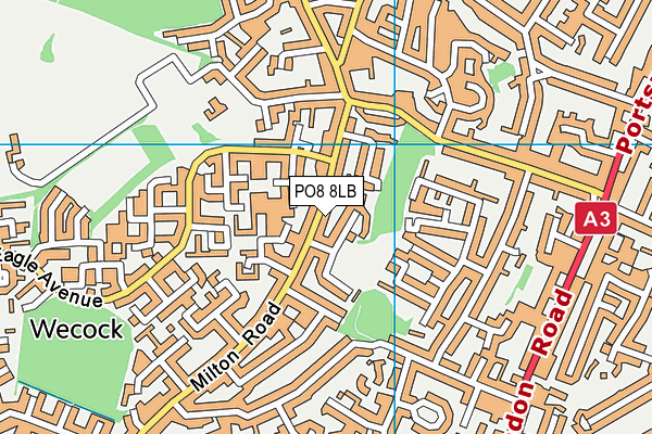 PO8 8LB map - OS VectorMap District (Ordnance Survey)