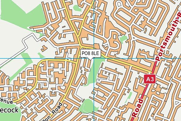 PO8 8LE map - OS VectorMap District (Ordnance Survey)