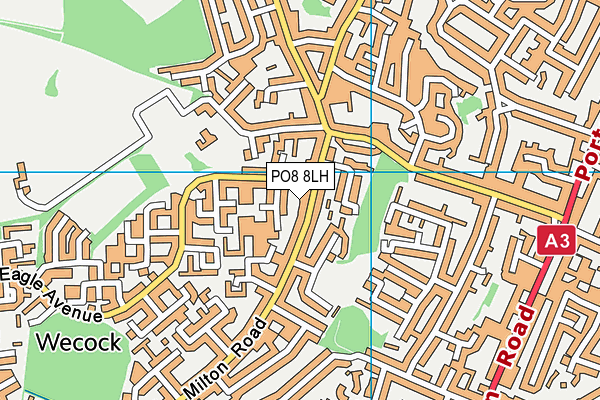 PO8 8LH map - OS VectorMap District (Ordnance Survey)