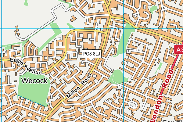 PO8 8LJ map - OS VectorMap District (Ordnance Survey)