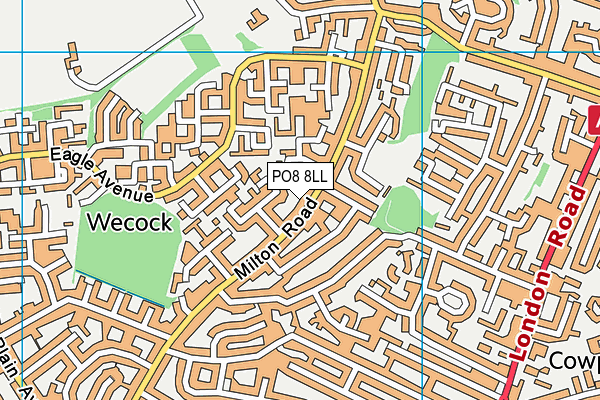 PO8 8LL map - OS VectorMap District (Ordnance Survey)