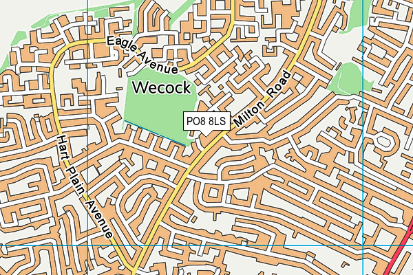 PO8 8LS map - OS VectorMap District (Ordnance Survey)