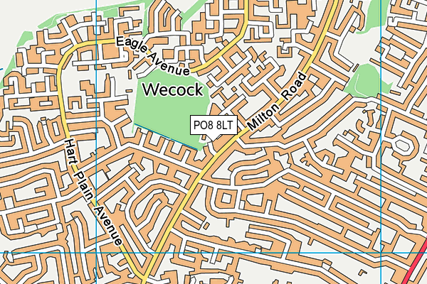 PO8 8LT map - OS VectorMap District (Ordnance Survey)