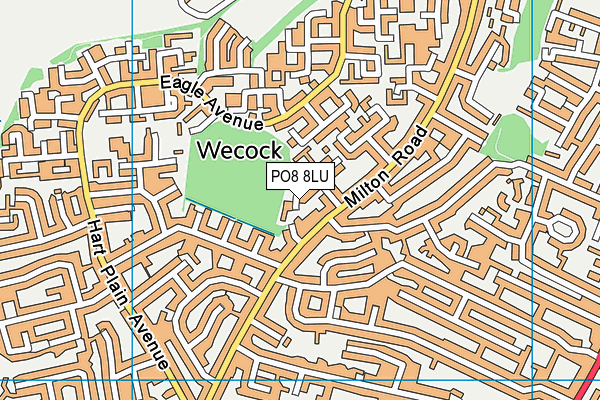 PO8 8LU map - OS VectorMap District (Ordnance Survey)