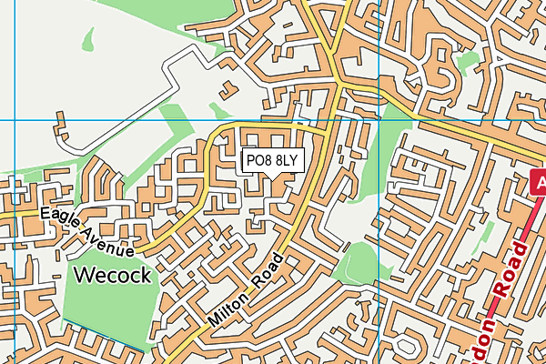 PO8 8LY map - OS VectorMap District (Ordnance Survey)