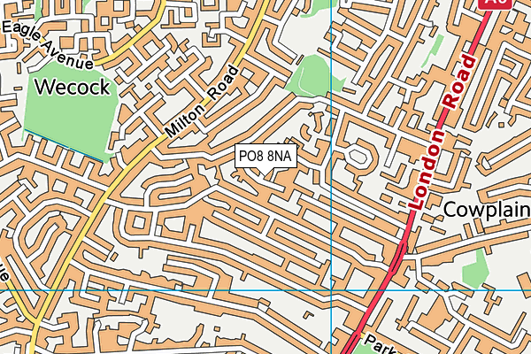 PO8 8NA map - OS VectorMap District (Ordnance Survey)