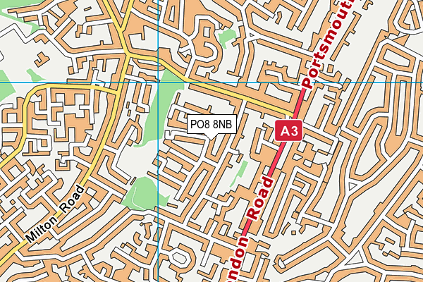 PO8 8NB map - OS VectorMap District (Ordnance Survey)