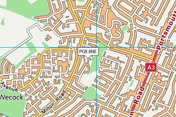 PO8 8NE map - OS VectorMap District (Ordnance Survey)