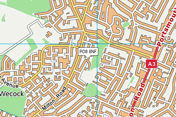 PO8 8NF map - OS VectorMap District (Ordnance Survey)