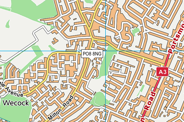 PO8 8NG map - OS VectorMap District (Ordnance Survey)