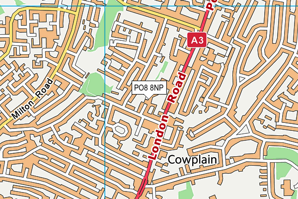 PO8 8NP map - OS VectorMap District (Ordnance Survey)