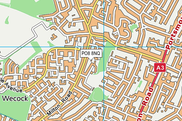 PO8 8NQ map - OS VectorMap District (Ordnance Survey)