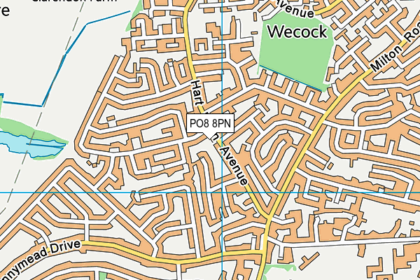 PO8 8PN map - OS VectorMap District (Ordnance Survey)