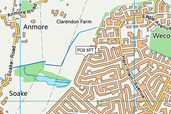 PO8 8PT map - OS VectorMap District (Ordnance Survey)