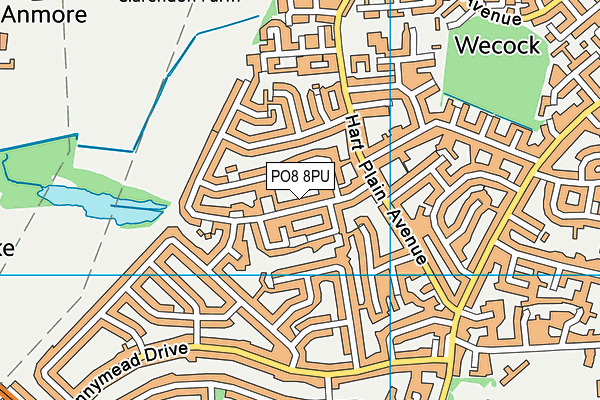 PO8 8PU map - OS VectorMap District (Ordnance Survey)