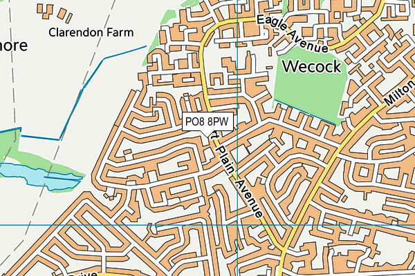 PO8 8PW map - OS VectorMap District (Ordnance Survey)