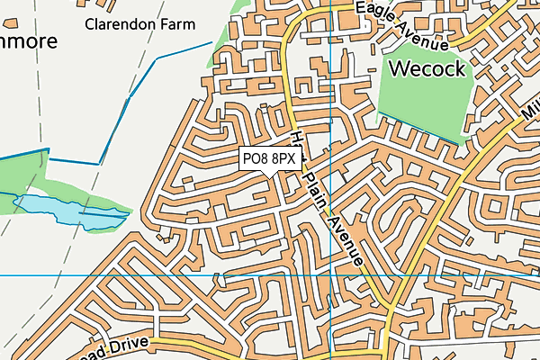PO8 8PX map - OS VectorMap District (Ordnance Survey)