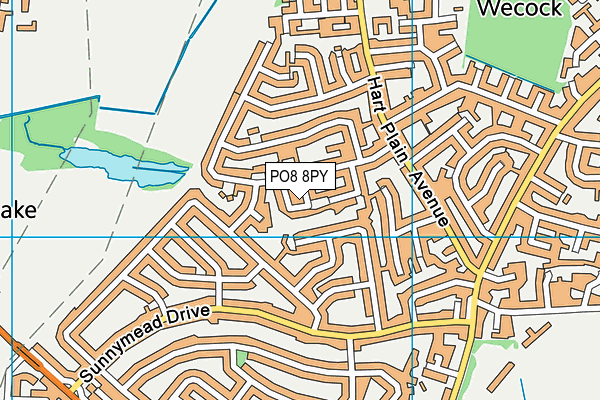 PO8 8PY map - OS VectorMap District (Ordnance Survey)