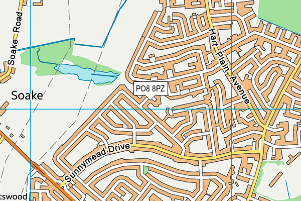 PO8 8PZ map - OS VectorMap District (Ordnance Survey)
