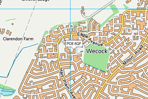 PO8 8QF map - OS VectorMap District (Ordnance Survey)