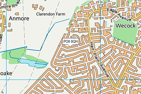 PO8 8QH map - OS VectorMap District (Ordnance Survey)
