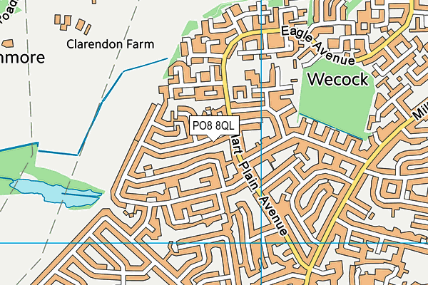 PO8 8QL map - OS VectorMap District (Ordnance Survey)