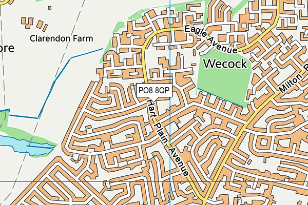 PO8 8QP map - OS VectorMap District (Ordnance Survey)