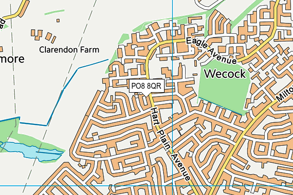 PO8 8QR map - OS VectorMap District (Ordnance Survey)