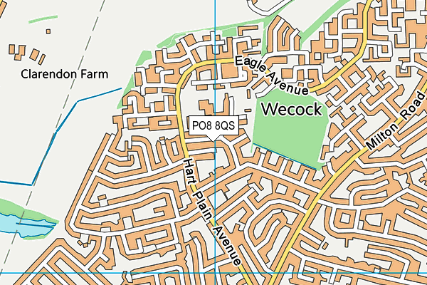 PO8 8QS map - OS VectorMap District (Ordnance Survey)